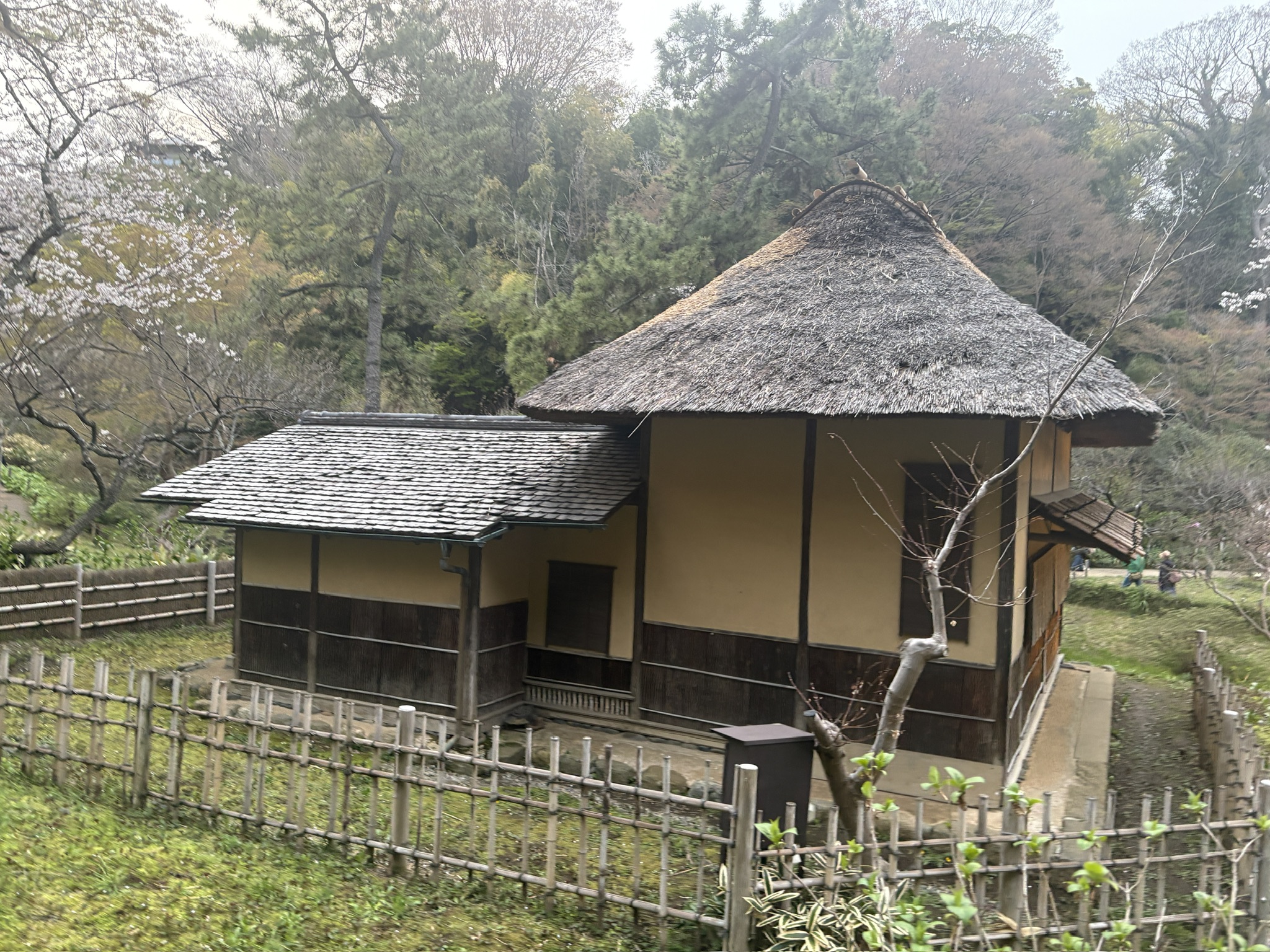横浜・三渓園にある江戸時代初期に建てられた旧尾形家住宅。周囲の自然が織りなす和の景色。和ごころの美